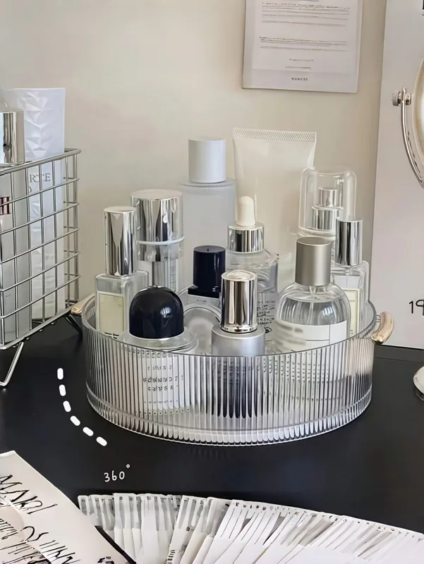 Luxury Skincare Gifts - Plateau de rangement transparent à nervures