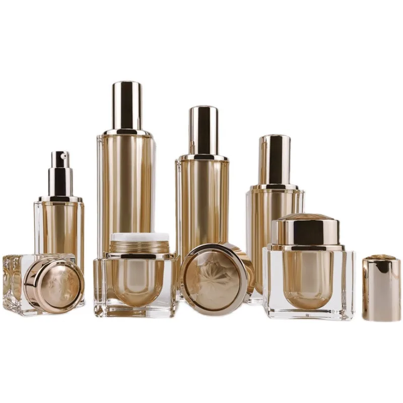 Pot à crème en acrylique doré  - Luxury Skincare Packaging avis et prix